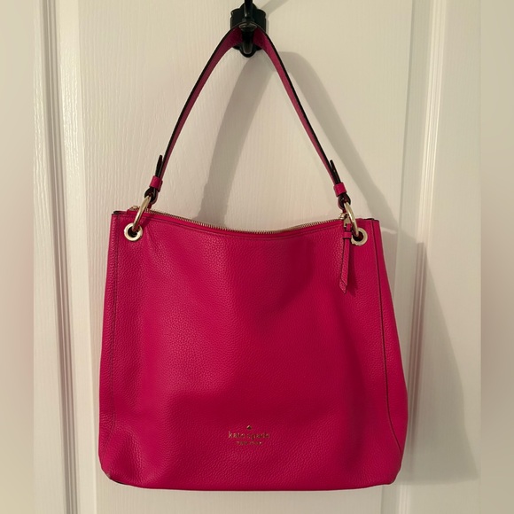 Kate Spade Hot Pink Large Leather Shoulder Bag - Picture 2 of 7